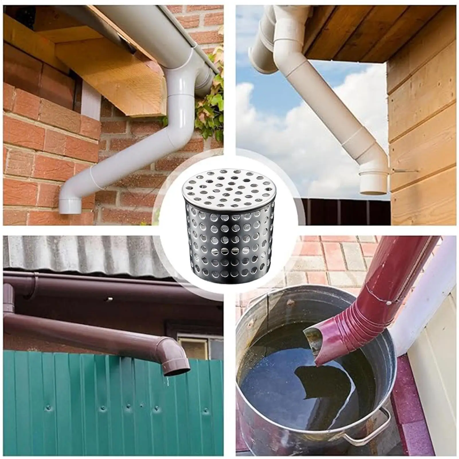 

Rain Gutter Cover System 304 Stainless Steel Drain Outdoor Gutter Cleaning Tool Roof Anti-Blocking Drain Cover Filter Strainer