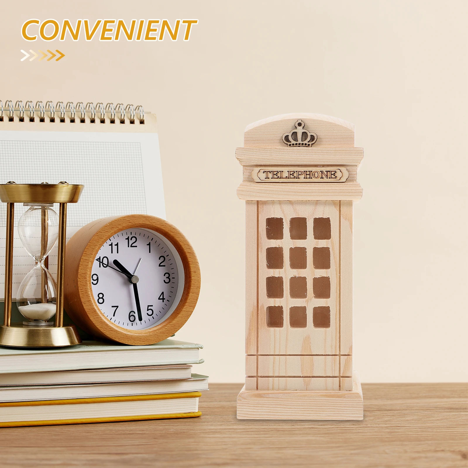 Wooden Money Box Coin Bank Large Capacity Savings Jar Change Holder Case Decorative Piggy Bank Cash Container