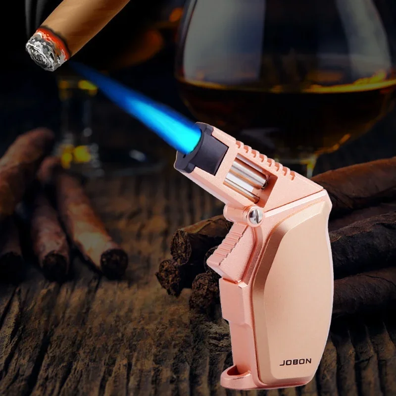 Jobon Creative Metal Jet Blue Flame Gas Lighter Windproof Portable Spray Gun Cigar Lighter for Men's Gift Cigarette Accessories