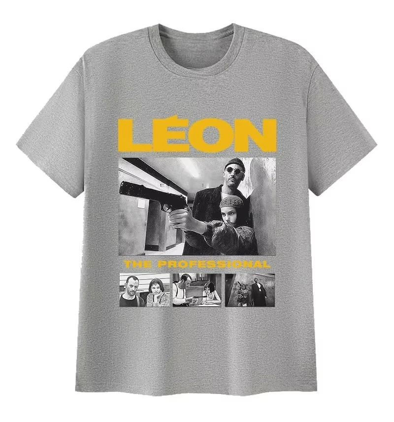 Film Leon The Professional Grafik-T-Shirt für Herren, modisches O-Ausschnitt-Kurzarm-T-Shirt, Vintage-T-Shirt aus hochwertiger Baumwolle – Detail 5