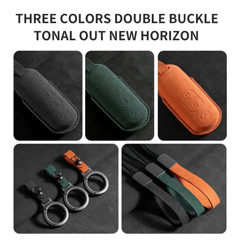 2/3 Buttons Car Remote Key Case Cover Shell for Mazda 2 3 6 Axela Atenza CX-5 CX5 CX-3 CX-7 CX8 CX-9 Suede Car Keyring