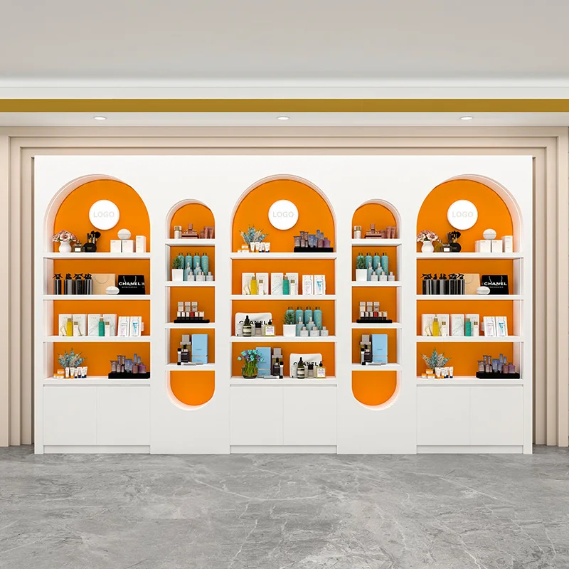 custom.High-end Custom Cosmetics Store Display Cabinet Cosmetics Display Cabinet Perfume Store Shelf Display Rack