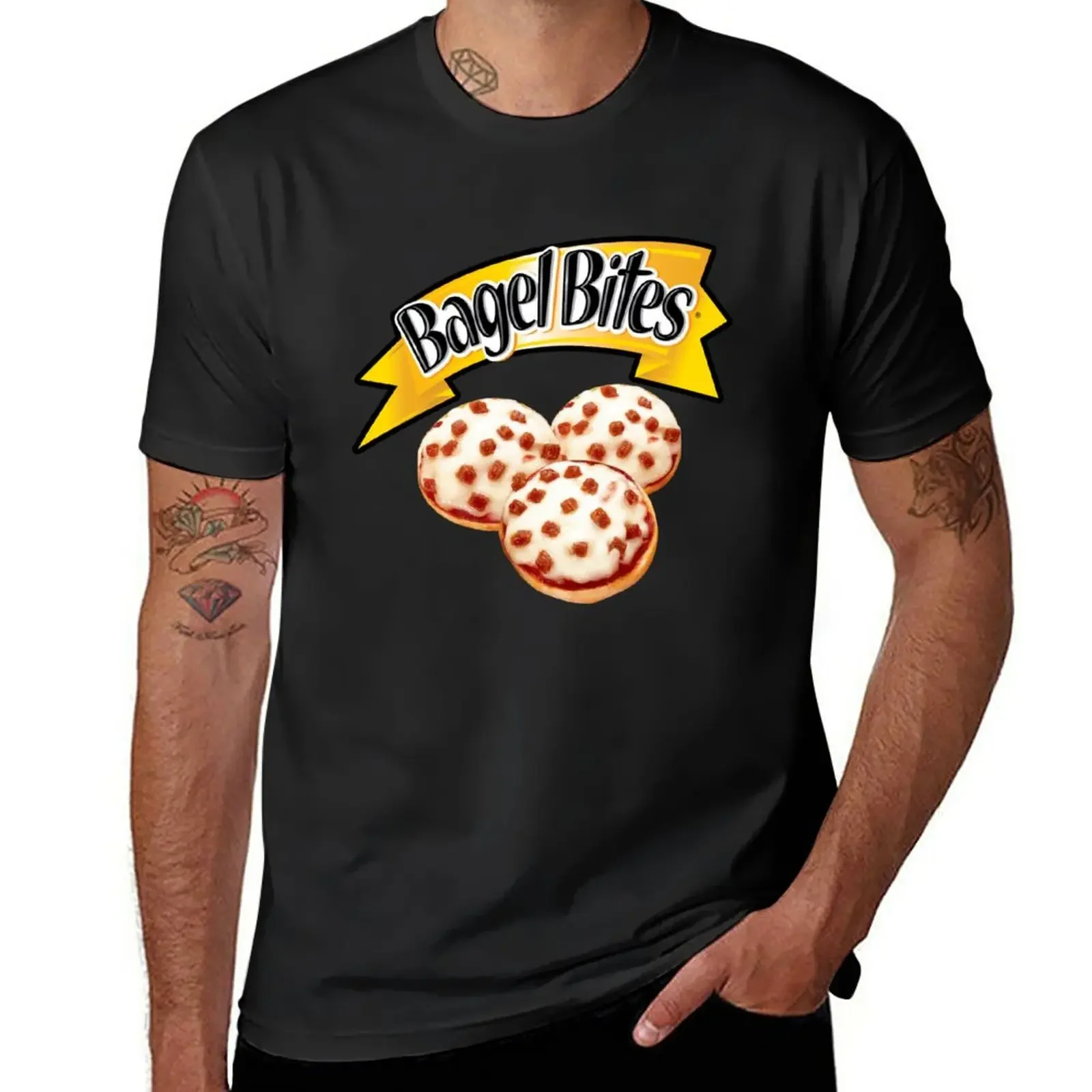 

Bagel Bites Frozen Pizza Logo Brand Food Foodie Fan T-Shirt boys whites korean fashion Short sleeve tee men