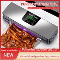 Electric Vacuum Sealer Machine Dry/Wet Food Packaging Seal To Keep Fresh Touch Buttons Digital Display Detachable Cleaning