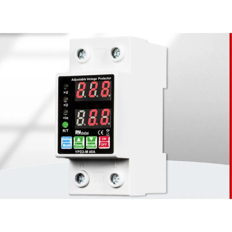

40A over-voltage and under-voltage protector 220v automatic reclosing dual-screen digital display under-voltage and over-
