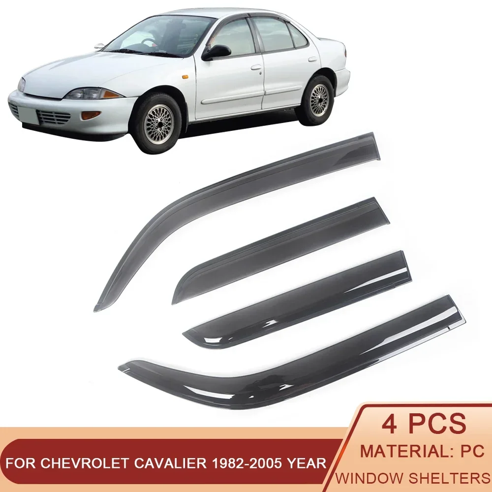 

For Chevrolet Cavalier 1982-2005 Auto Black Tinted Car Side Window Visor Guard Vent Awnings Shelters Rain Guard Door Ventvisor