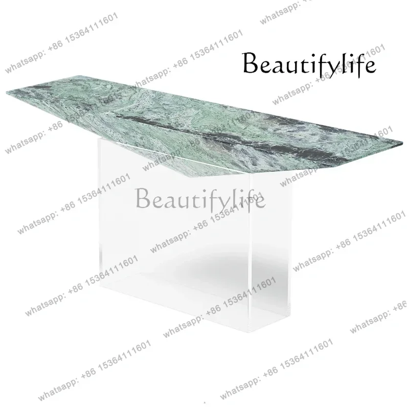 

QItalian-style Home Light Luxury Entrance Cabinet Against The Wall Marble Acrylic Entrance Table Customization