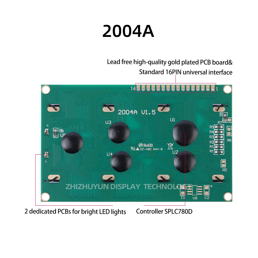 شاشة عرض بشاشة LCD ، شاشة زرقاء ، LCM ، 20x4 ، 5V ، 2004A