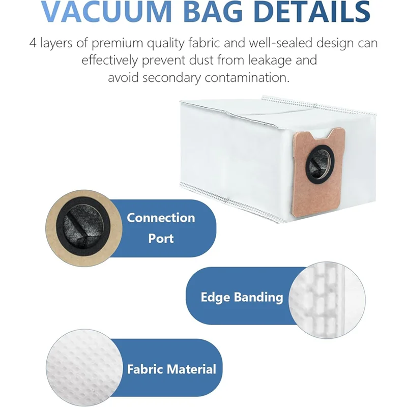 Eufy C10 옴니 로봇 진공 청소기 액세서리 교체 부직포 먼지 봉투 쓰레기 봉투 용 9M-먼지 봉투