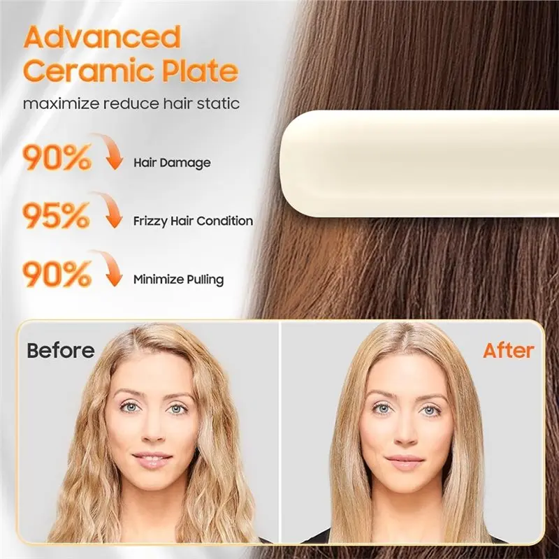 【TODAY فقط】مشبك تمليس الشعر الصغير المحمول للاستخدام المزدوج، أداة فرد الشعر القابلة لإعادة الشحن