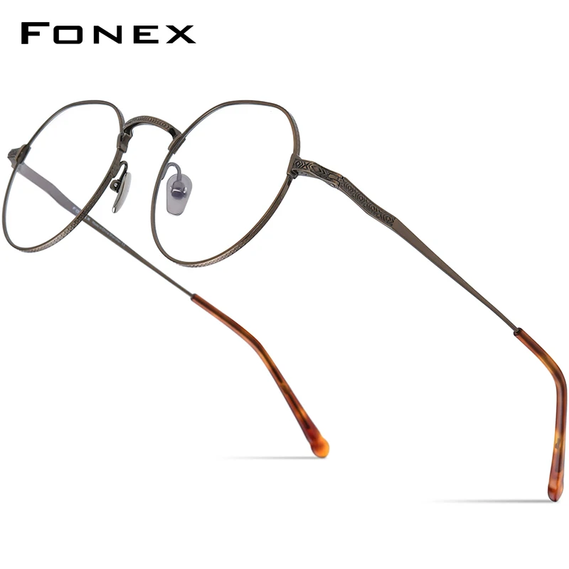 

FONEX Pure Titanium Eyeglasses Frame Women 2023 New Men Grace Retro Square Glasses Eyewear N-046