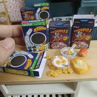 Handmade 1/6 Miniature breakfas Cereals Mini Circle Cereals and star Cereals 1:6 doll house mini model furniture
