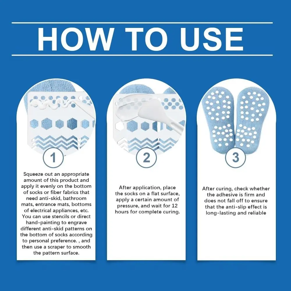 Nowy szybkoschnący antypoślizgowy klej przezroczysty wodoodporny antypoślizgowy klej do skarpet DIY środek zatrzymujący skarpety do skarpet antypoślizgowych