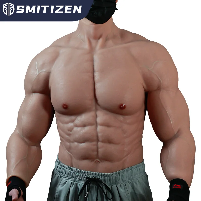 Smitizen Silicone Muscle Suit with Arm Cosplay Costumes Strengthen Bodysuit Upgrade Fake Male Artificial Disfraz