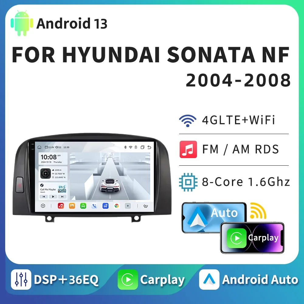 

HTZM Car Radio GPS Navigation For Hyundai Sonata NF 2004 2005 2006 - 2008 Car Carplay Android Auto Multimedia Player DSP Stereo