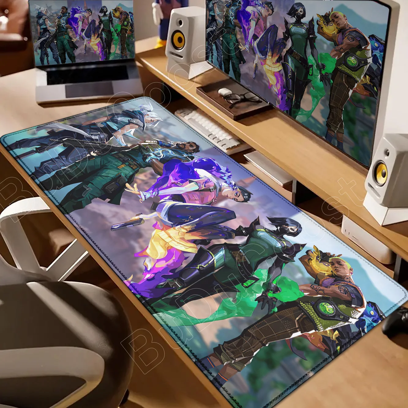 

Cool Valorant Gaming Mouse Pad Desk Mat with Stitched Edge Non-Slip Rubber Base Gamer Pc Accessories Gaming Mat Keypad Mousepads