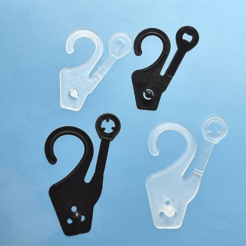 

Plastic Snap Clip Hooks, shirt underwear socks hanger bag package fabric swatch header j-hook clothes loop lock display hangers