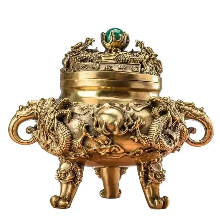 Manufacturer direct sales brass nine turn Qiankun incense burner, Jiulong incense burner, Longxiang burner, three legged incens