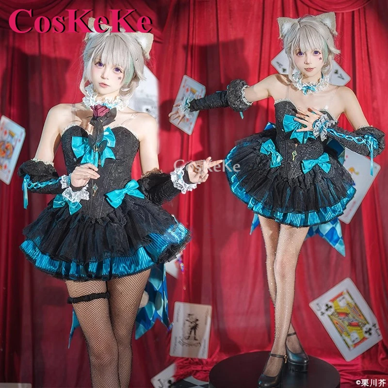 CosKeKe Lynette Cosplay Game Genshin Impact Costume Sweet Elegant Ballet Skirt Women Halloween Party Role Play Clothing S-XL New