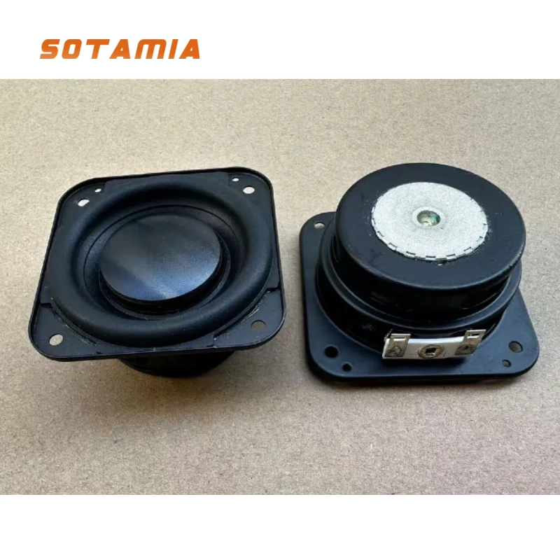 SOTAMIA 2pcs 2.75 Inch Mini Ultra Thin Bass Speaker 4 Ohm 20W Aluminum Dust Cap Large Voice Coil Low Frequency Speaker Unit