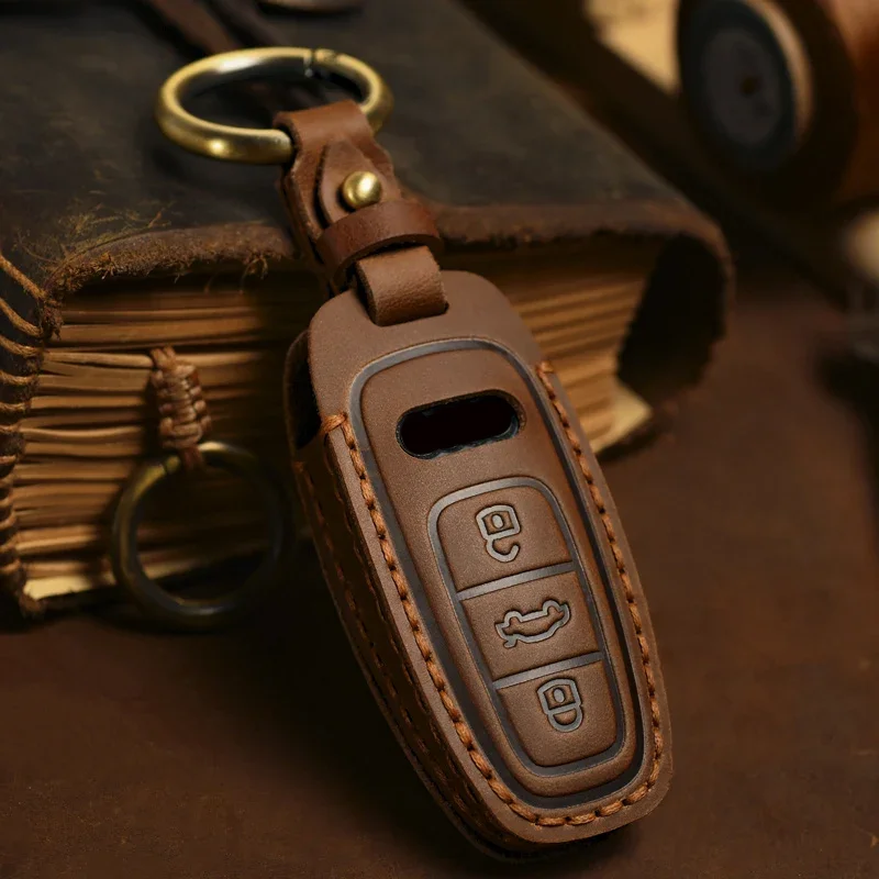 

Car Key Case Cover Key Bag For Audi A1 A3 8v A4 B9 A5 A6 C8 Q3 Q5 Q7 Tt Keychain Accessories Car-Styling Auto Holder Shell