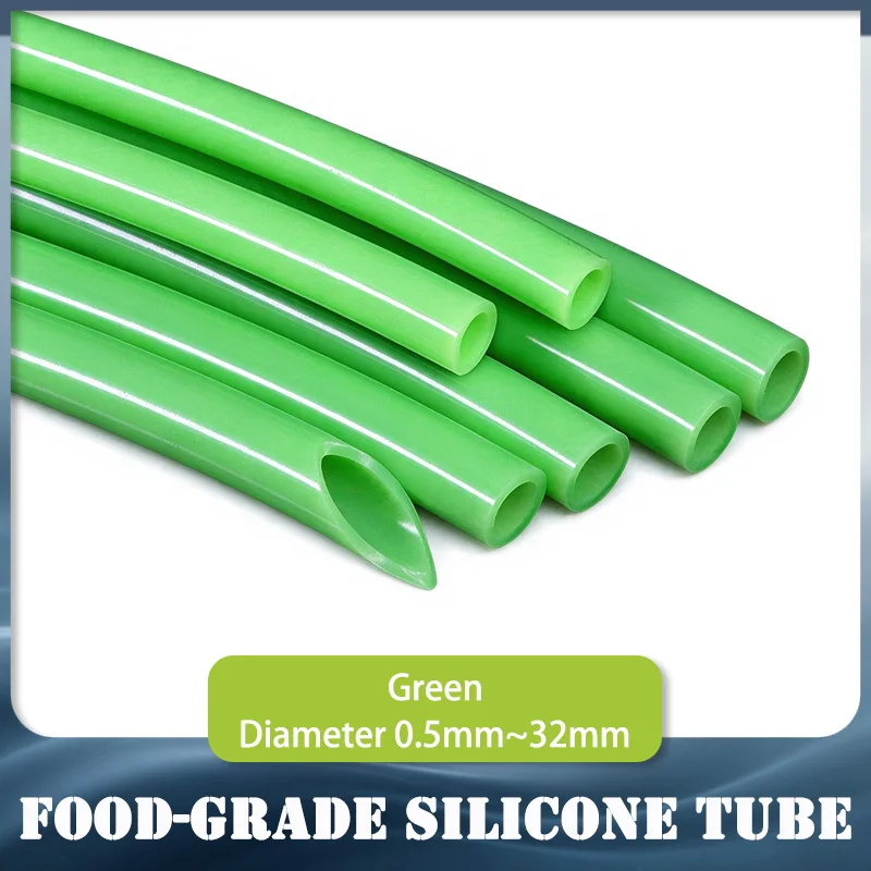 1-10m Food Grade Green Silicone Rubber Hose Diameter 0.5/1/2/4/5/6/7/8/9/10/11/12/14/16/18/20/25/32mm Flexible Silicone Tube