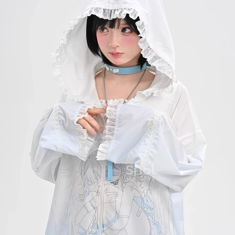 Summer Fresh Women's Sunscreen Clothing Cartoon Animation Sweet Cute Camisole Loose Versatile Thin Air Conditioning Suit Ladies