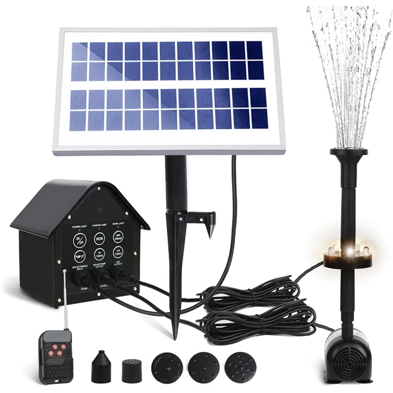 

Fountain Pump Solar Fountain Pump 5 LED Lights 3.6W Solar Fountain Water Pump Flow 200L/H With 5 Fountain Style For Pool