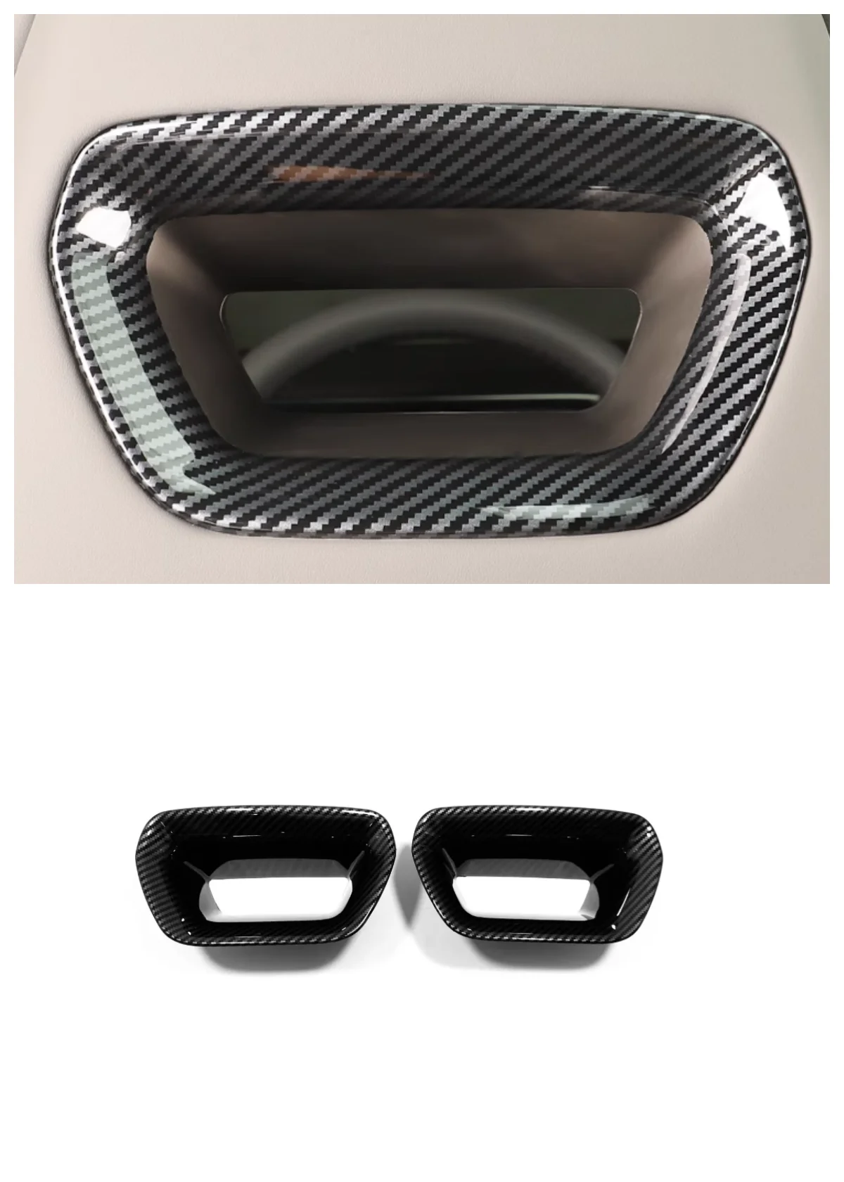 

Suitable for BYD TDENZA N7 2023 backrest seat rear frame seat front frame decoration Parts carbon fibre Peach wood 2-piece set