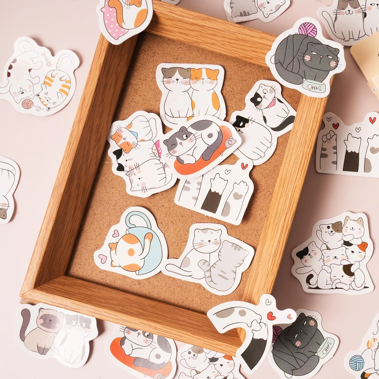 46 Pcs Kawaii Cat Mini Size Sticker DIY  Decoration Cute Sticker For Scrapbooking Journaling Diary Album