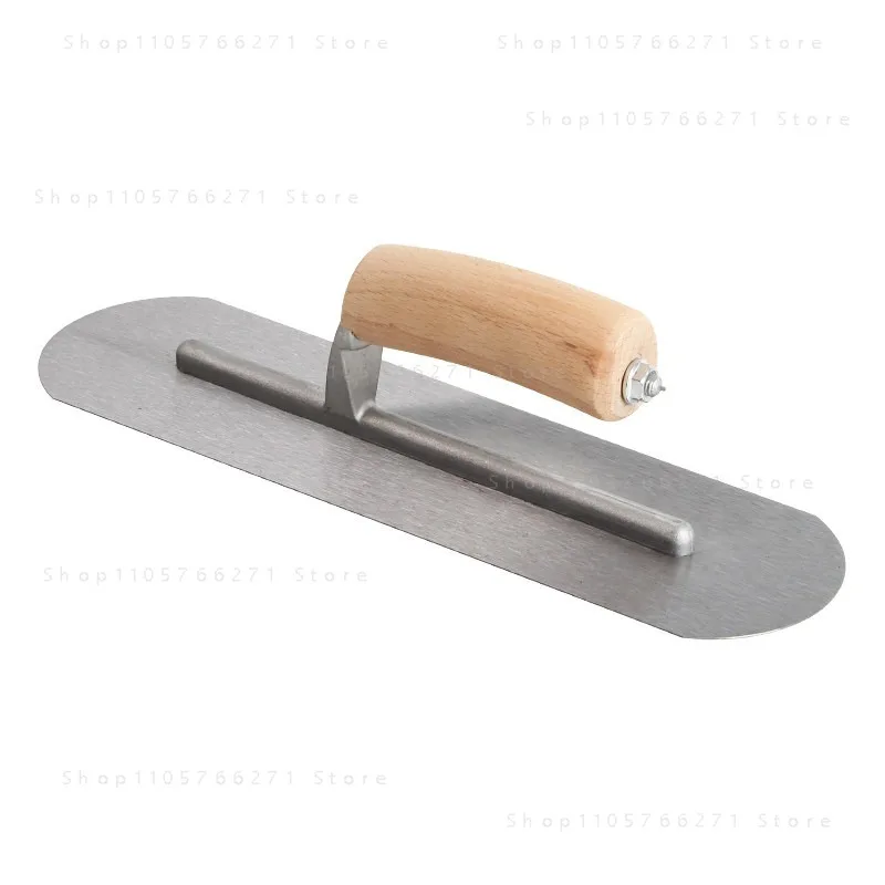 Round End Carbon Steel Concrete Finishing Pool Trowel with  Wooden Handle L-Shank