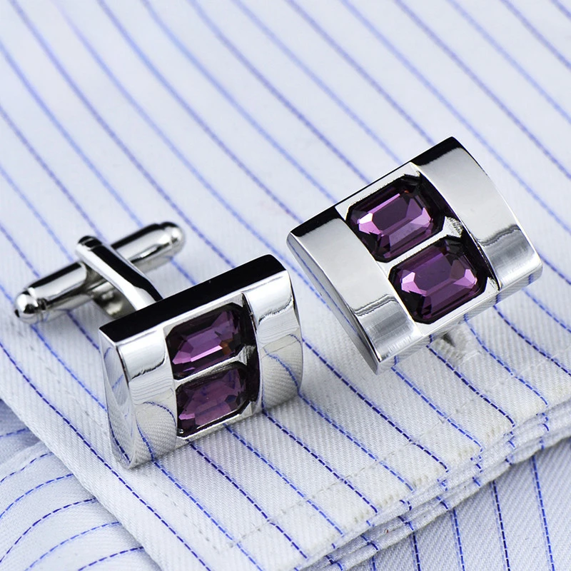 Light Luxury Crystal French Cufflinks for Men's Business Daily Shirt Buttons  Friend Gifts Gentlemen's Dress Jewelry Accessories