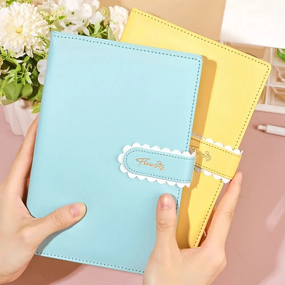 Buku Catatan A5 Warna Macaron Fashion 224 Halaman Buku Pegangan Sampul Tahan Air Portabel dengan Gesper Alat Tulis Buku Catatan Siswa