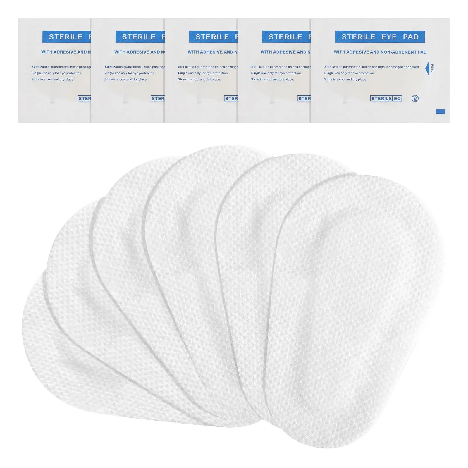 20pc Sterile Nonwoven Eye Pad Post Operative Eye Patch Sticker Medical Self-Adhesive Non-Woven Wound Dressings Adhesive Bandages