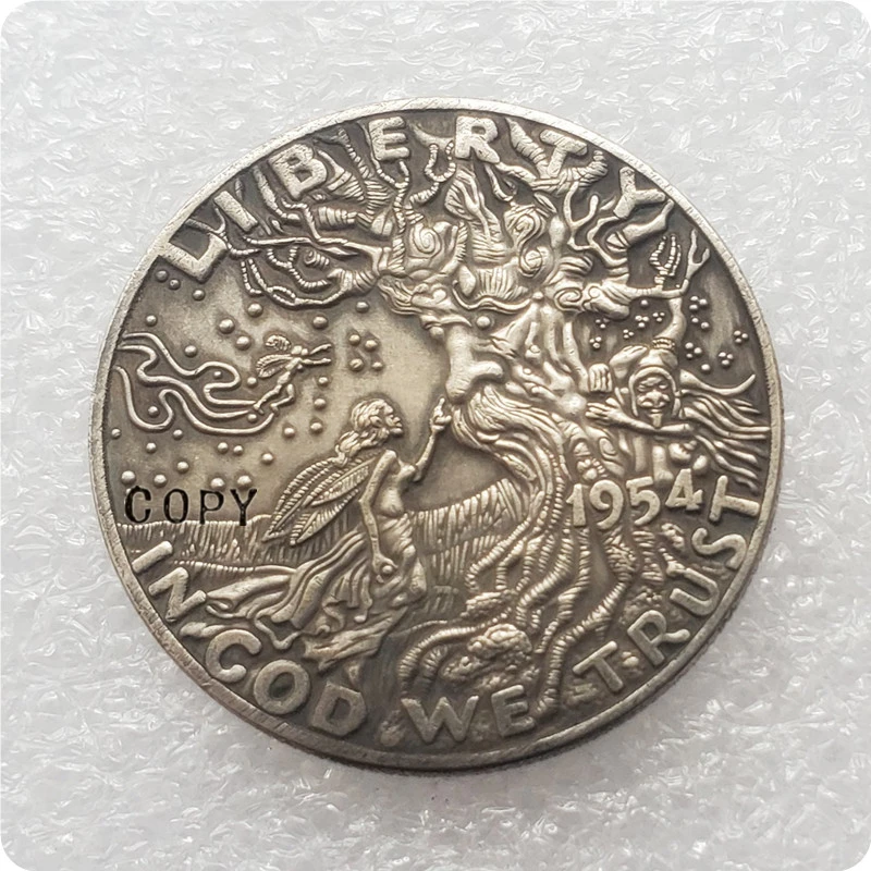 USA Hobo Nickel Copy Coin 1954 Franklin Half Dollar