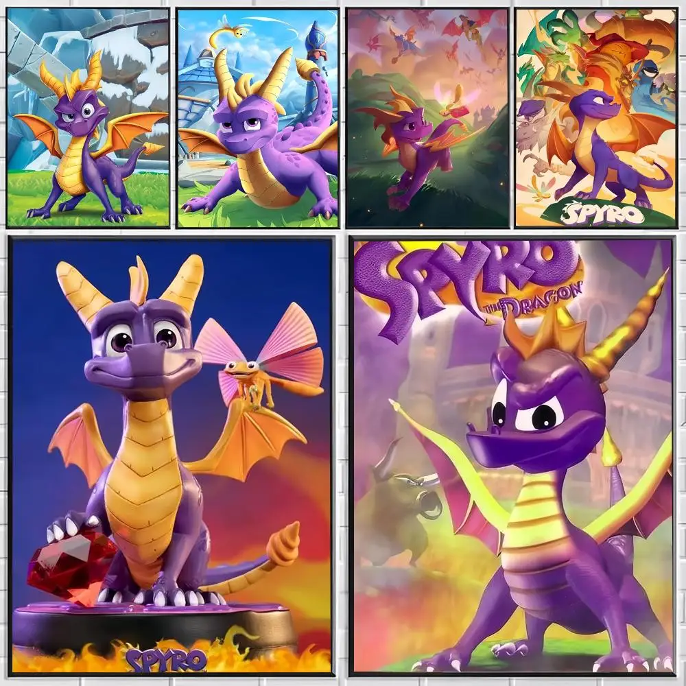 S-Spyro The Dragon Video Game Poster Stylish Wall Art for Bedroom Living Room Bar Café Home Decor Gift