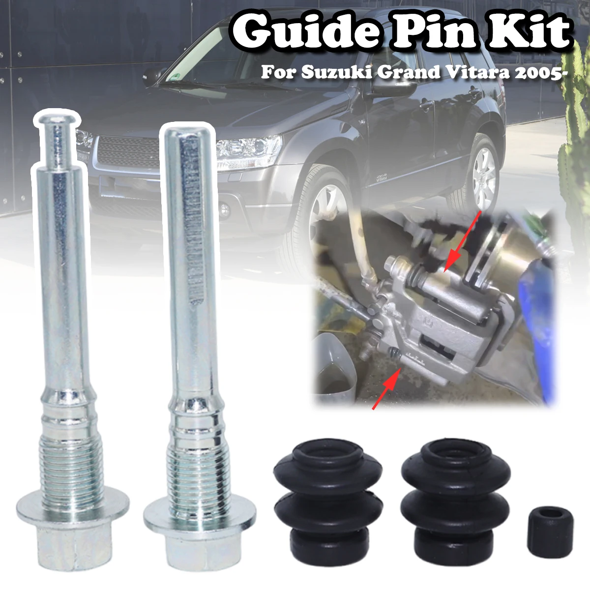 

Rear Brake Caliper Cylinder Slider Guide Pin For Suzuki Grand Vitara 2005- Left Right Disc Housing Bolt Bushing Boot Spare Parts