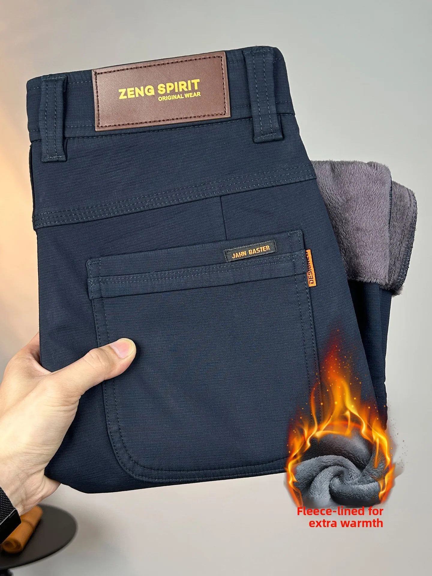 

High Quali Men's Casual Pants Thiened Fce Loose Straight Leg Busin Long Pants Warm Autumn Winter New Sle Cotton P...