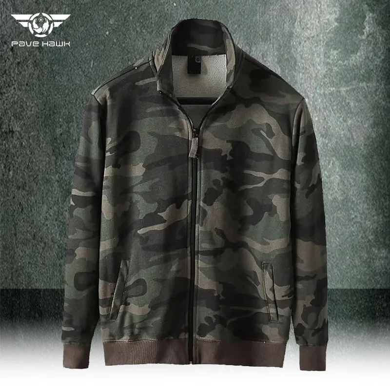 

Amekaji Tactical Jacket Men Camouflage Zip-up Cardigan Work Coat Military Vintage Cotton Bomber Jacket Outdoor sports jogger top