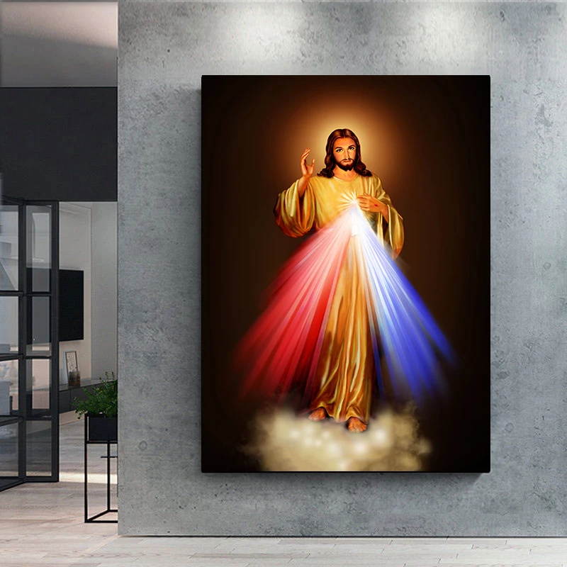 Divine Mercy Jesus Christ Art HD Print Wall Decor Poster and Prints Modern Home Wall Art Canvas Painting for Living Room Decor