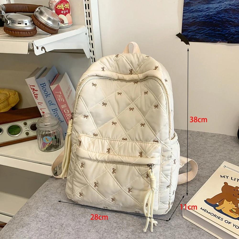 Nuovo zaino scolastico per bambini di grande capacità Zaino leggero per studenti con fiocco Borsa per laptop Forniture per l'apprendimento