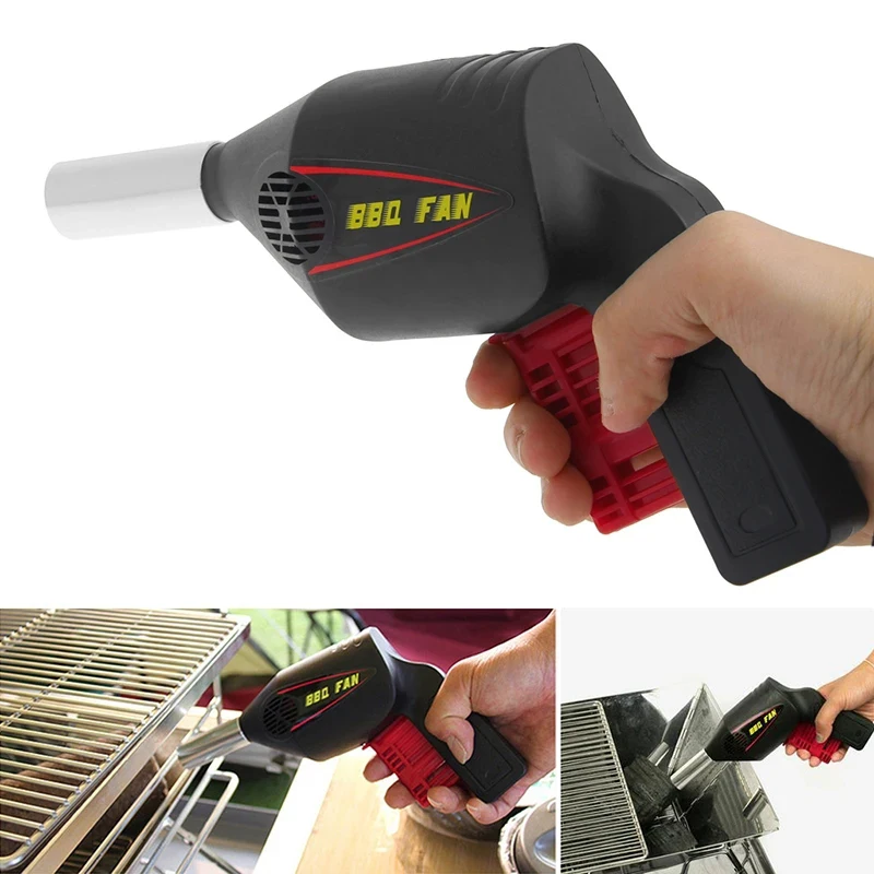 Portable Barbecue Air Blower Hand Crank BBQ Fan Outdoor Cooking Barbecue Hair Dryer Manual Handle Picnic BBQ Fans Tools Grill