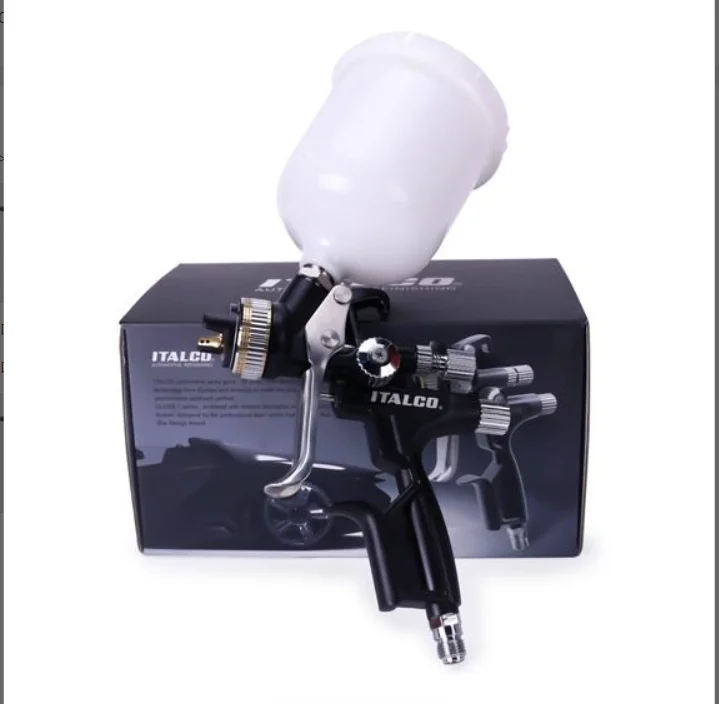 ITALCO GLOSS1 Professional 1.3mm HVLP High Pressure Spray Gun 600ml Portable Cup Paint Sprayer Pneumatic Power Source Industrial