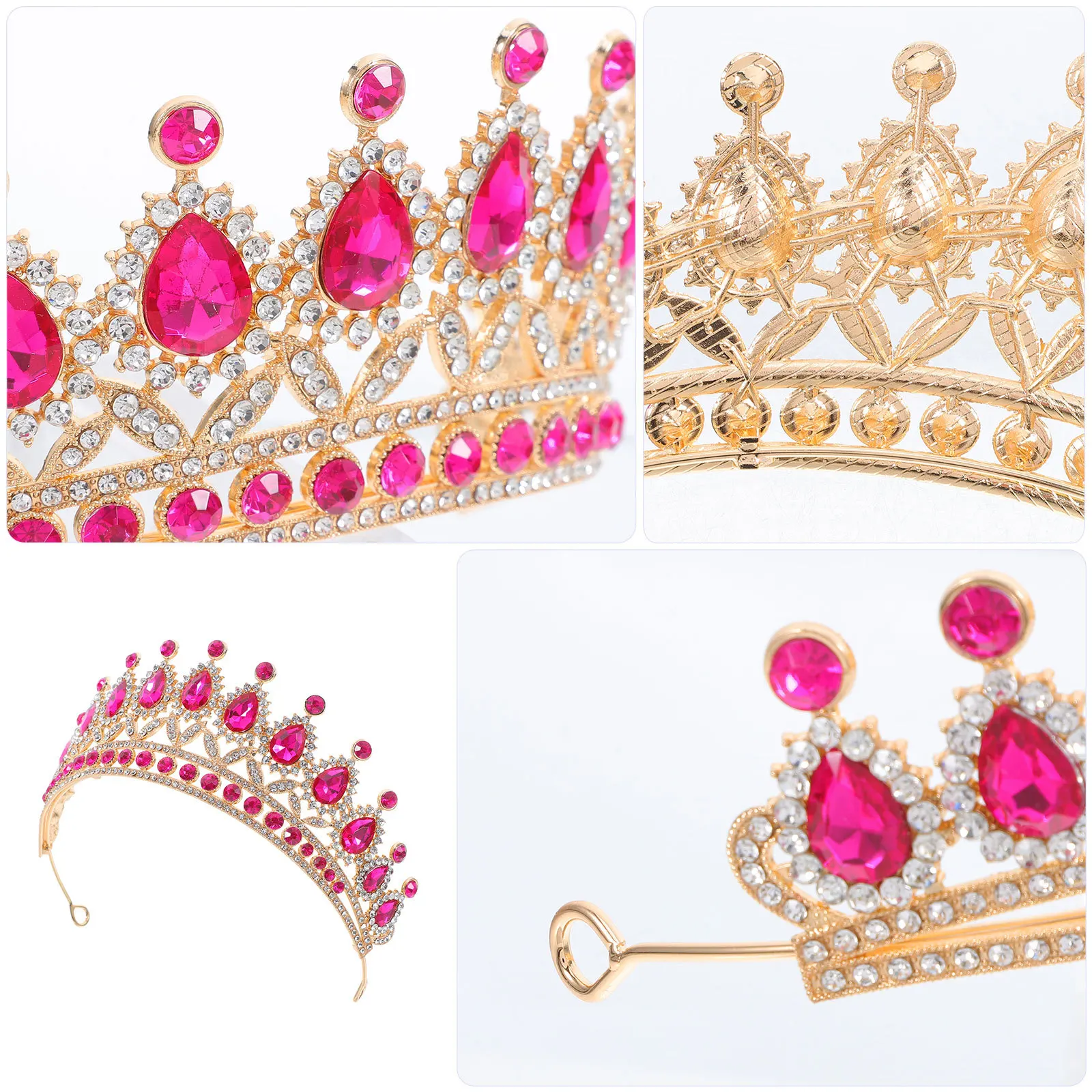 신부 티아라 왕관 라인스톤 헤드피스 가벼운 반짝이는 웨딩 헤어 액세서리 신부 여성 소녀 파티 프롬용