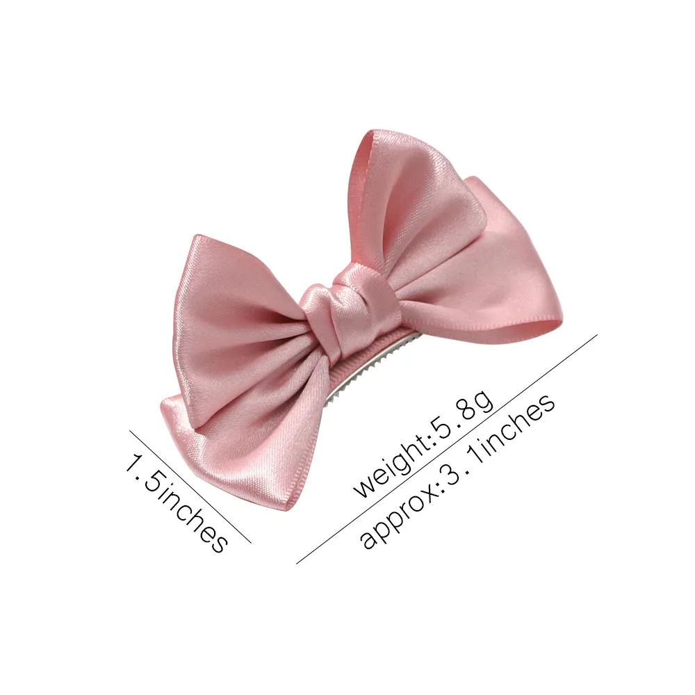 2 Pcs/Set Solid Color Bowknot Hairclips Kids Sweet Boutique Handmade Headwear Girls Elegant Hair Clips Fashion Hair Accessories