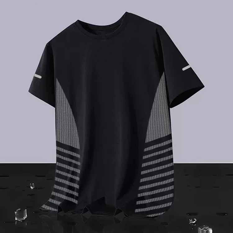 Neue Ice Silk Laufshirts für Herren, lockeres Kurzarm-Oberteil, Basketball-Gym-Sportbekleidung für Männer, Fitness-Workout, atmungsaktives Mesh-T-Shirt – Detail 18