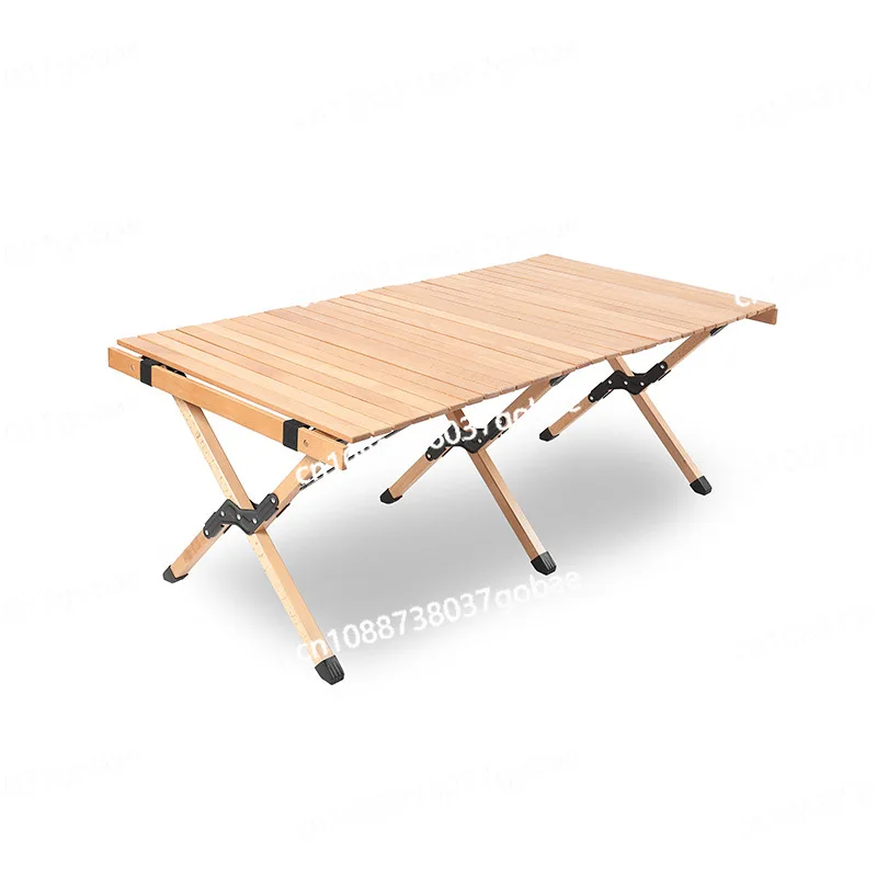 

Outdoor Folding Egg Roll Table, Portable Beech Folding Table, Camping Picnic Barbecue Table Pine Solid