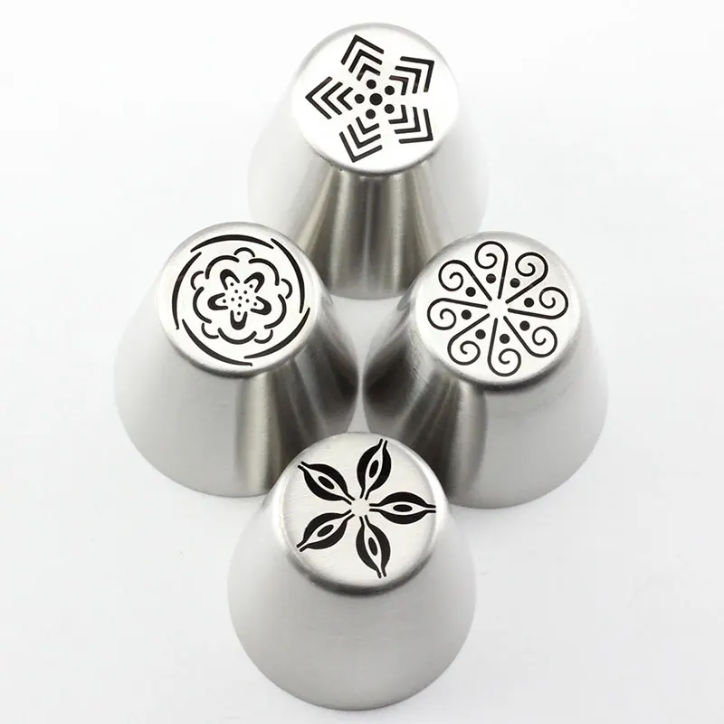 5/8/13Pcs Russian Cupcake Stainless Steel Tulip Rose Flower Icing Piping Pastry Tips Cake Decorating Tools Nozzles Coupler Cream