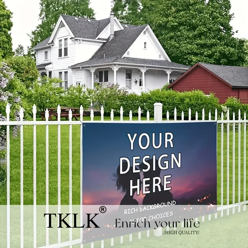 

Customizable Colorful Polyester Flag Banner with 4 Grommets - Easy to Hanging for Outdoor Advertising, Party, and Decorations