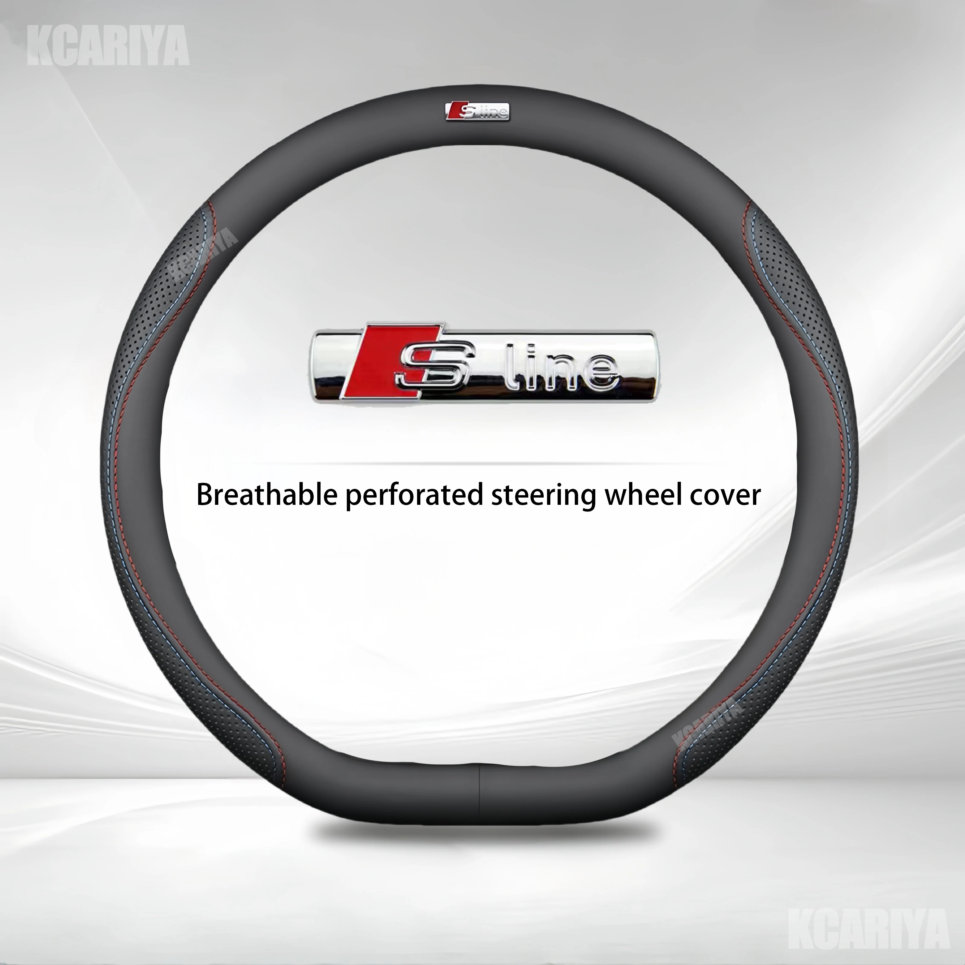 

Automotive non-slip leather perforated breathable steering wheel cover Audi A3 A4 A5 A6 A7 A8 Q1 Q2 Q3 Q5 Q7 Q8 S3 S4 S5 S6 RS3